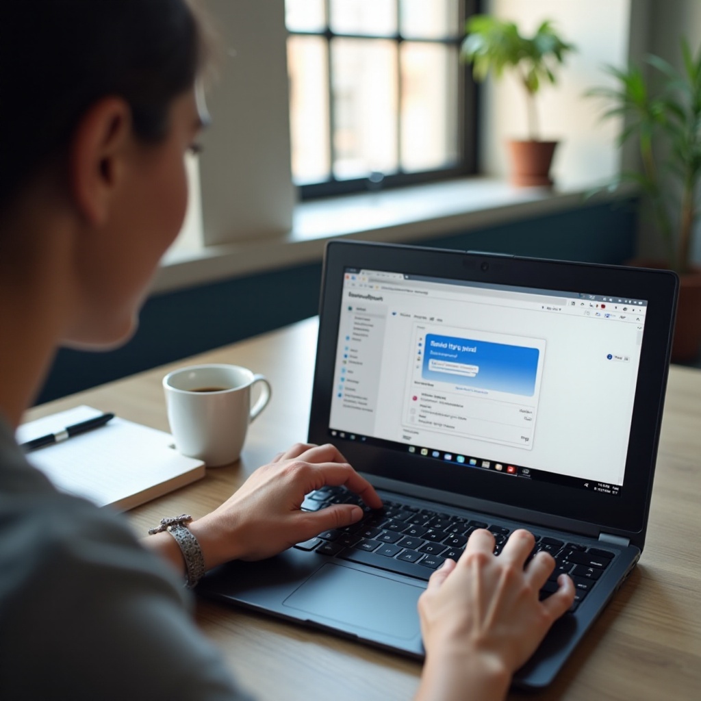 jak používat modrou knihu na Chromebooku