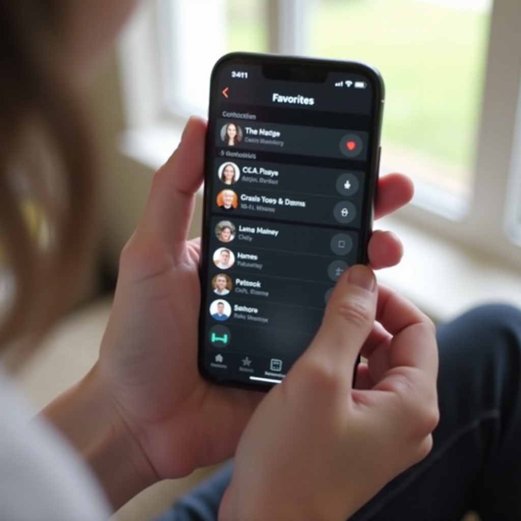 přeuspořádat oblíbené na iPhone