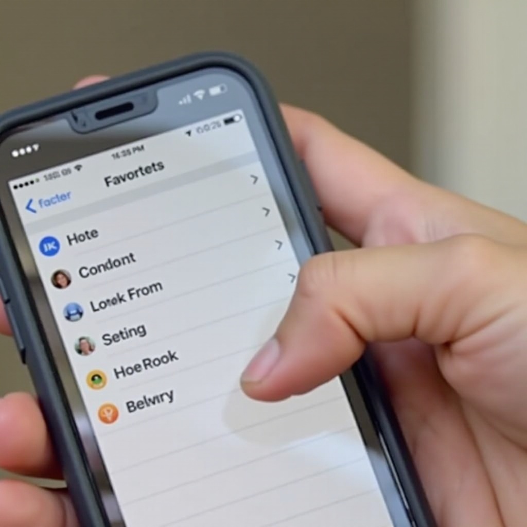 rearrange favorites on iphone