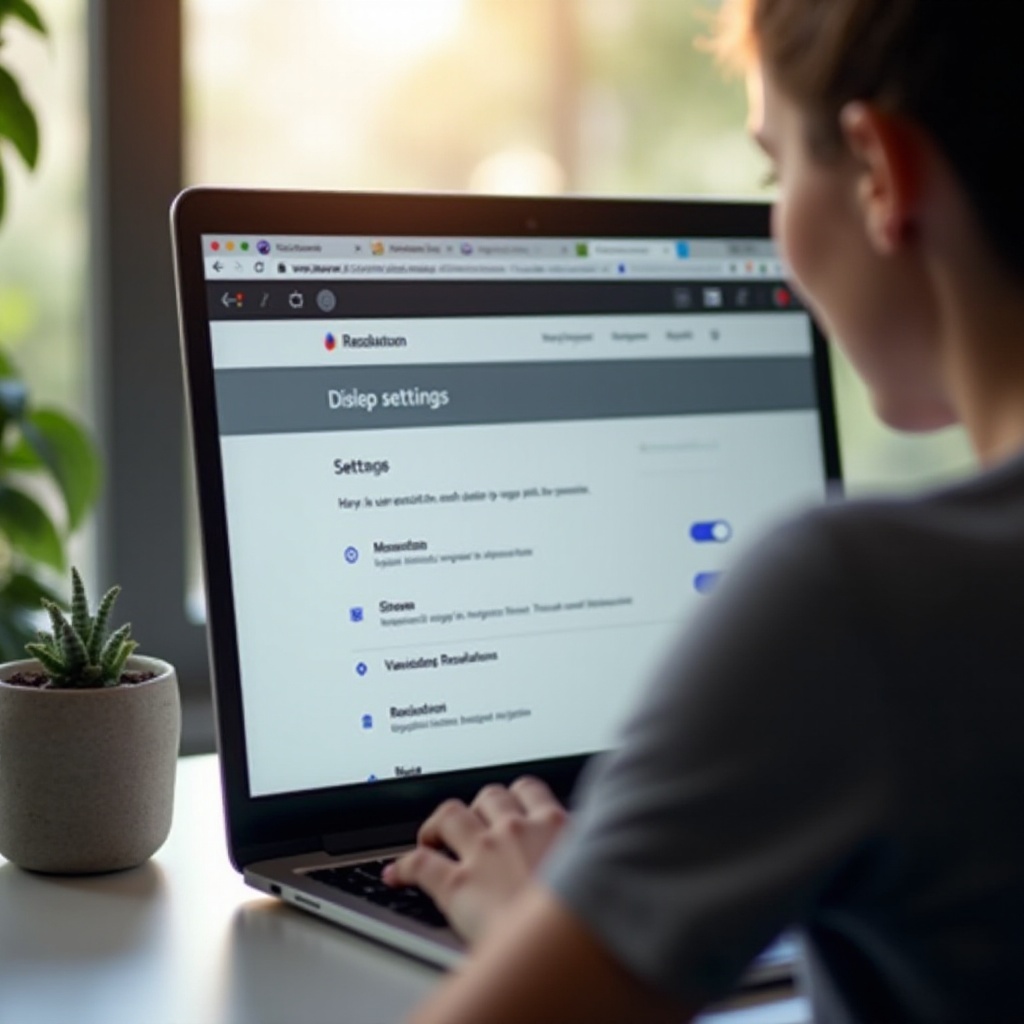 jak změnit rozlišení na Chromebooku