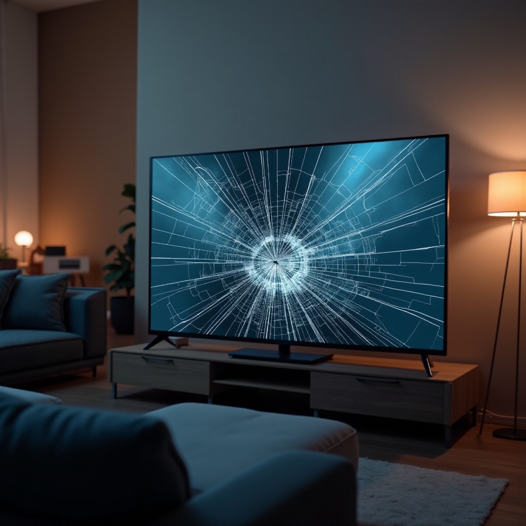 شاشة مكسورة لتلفاز TCL