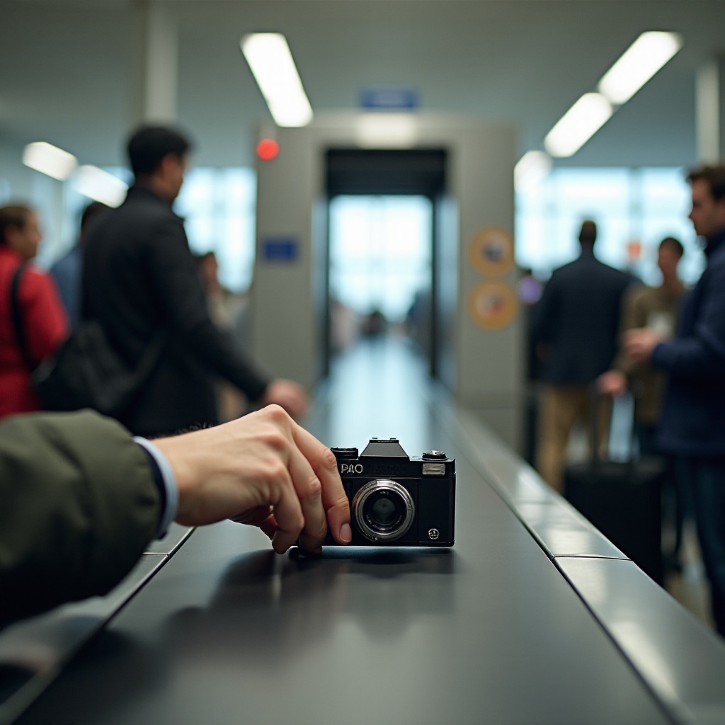 trec camerele foto de unică folosință prin securitatea aeroportului