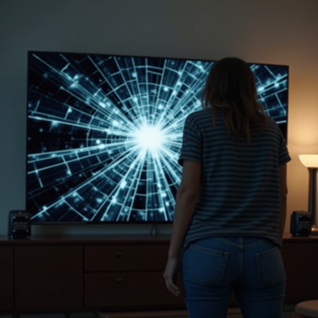 поврежденный экран телевизора TCL